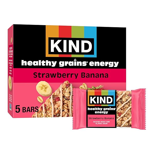 KIND HEALTHY GRAINS ENERGY BARS, STRAWBERRY BANANA, GLUTEN...