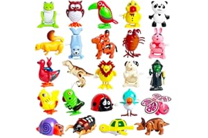 Baaxxango 24 Pcs Wind Up Toys Assorted Animals Bulk Flipping Walking Jumping Clockwork Toy,Wind Up Animal Party Favors Toy for Birthday Birthday Party Favors,Classroom Prizes,Treasure Box