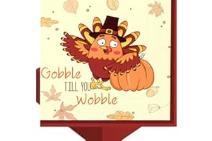 TBSONE 50-PK Fall Thanksgiving Paper Napkins, Disposable 3-Ply Luncheon Napkin with Turkey Design, Autumn Table Decor for Dinner, Friendsgiving, Wedding, and Harvest Party