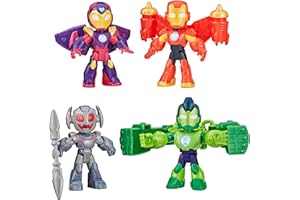 IRON MAN AND HIS AWESOME FRIENDS Marvel Iron Armor Figure Pack, 3-Inch Action Figures, Toy Playsets for Boys & Girls, Kids, Ages 3+ ​(Amazon Exclusive)