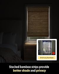 UNISHADES Cordless Bamboo Roman Shades for
