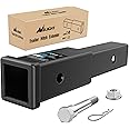 Nilight Trailer Hitch Extender 7 inch Extension Length Fits for 2" Receiver Tube with 5/8 inch Stainless Steel Bolt Flange Nut and Clip 3,500 lbs GTW Matte Black