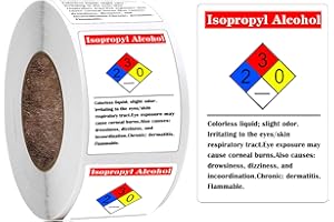 WOOTILE Isopropyl Alcohol Chemical NFPA Labels Hazard Labels 2 x 3 Inch Warning Sticker Chemical Vinyl Label 250 Pcs