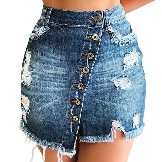very short denim mini skirt