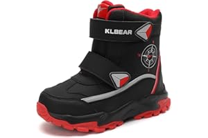 kulebear Boys Girls Wnter Snow Boots Warm Outdoor Hiking Shoes Waterproof Anti-slip Boots
