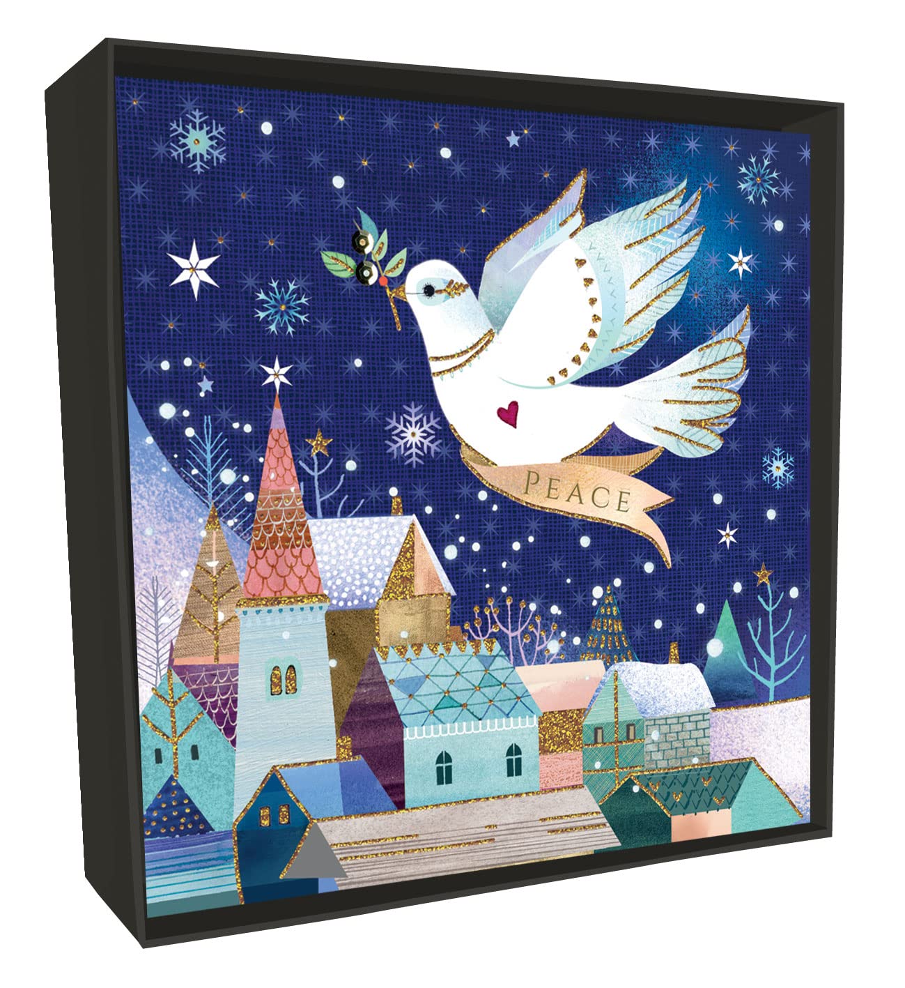 Box of 6 Dove Of Peace Luxury Hand-Finished Christmas Cards Card Boxes XLSB039
