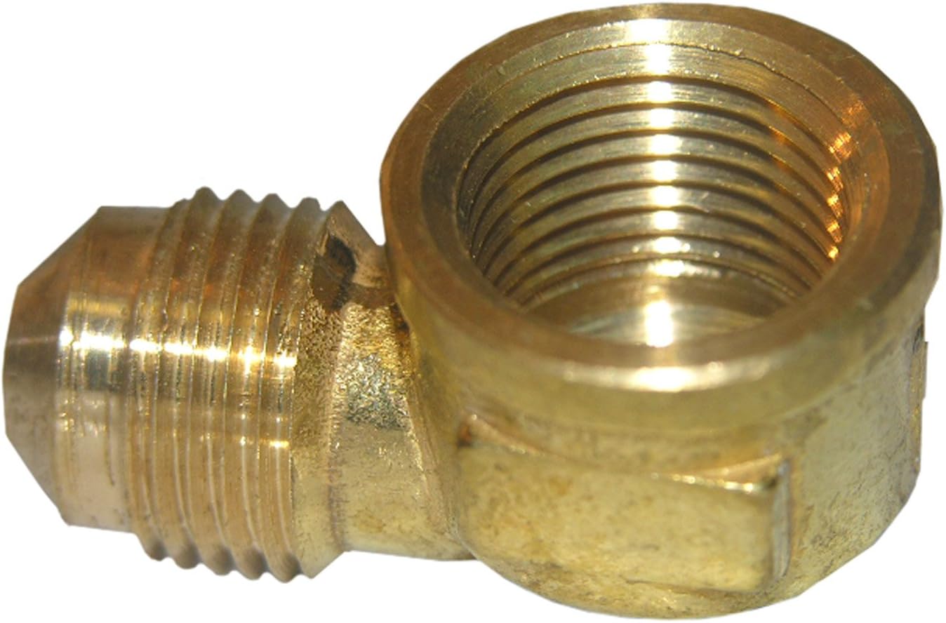 LASCO 175047 1/2Inch Flare by 3/8Inch Female Pipe Thread Brass 90Degree Ell/Elbow Pipe