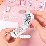 JYJLLM Mini Stapler Set 2 Sets 24/6 Staples Built-in Remover Black White Pink view 5