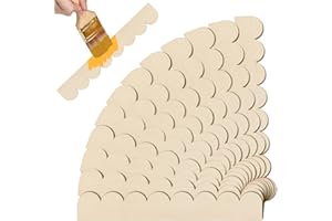 HAMMINY Scalloped Decorative Wood Trim Unfinished Scalloped Edge Wooden Molding Cute DIY Moulding Trims for Cabinet Window Shelf Door Wall, 15.74 x 2.36 Inch, 12 Pack