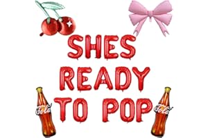She's Ready to Pop Balloon Banner Soda Cherry Bow Balloons for Ready to Pop Soda Theme Baby Shower Decorations