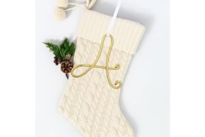 Gemscream 3.15 Inch Initial Christmas Stocking Name Tags Personalized Letter Metal Hanging Name Gold Wire Gift Ornament Alphabet Present Ornaments Tags for Christmas Tree DIY Craft(Letter A)