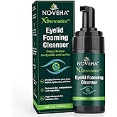 NOVEHA Extra Strength Tea Tree Eyelid &amp; Face Foaming Cleanser &ndash; Daily Cleansing Foam with Tea Tree Oil, Coconut Oil, Vitamin E &amp; Pro-Vitamin B5 &ndash; For Eyelids, Lashes &amp; Face &ndash; 3.38 fl oz (100ml)