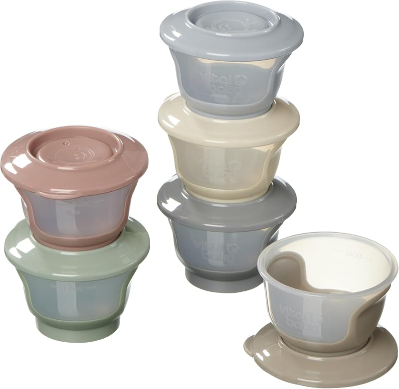 Vital Baby Nourish Store & Wean Pots 60ml 6 Pack Leakproof Biodegradable