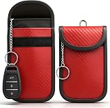 Diyife Faraday Pouch Car Keys 2 Pack RFID Signal Blocking Key Fob Red view 1