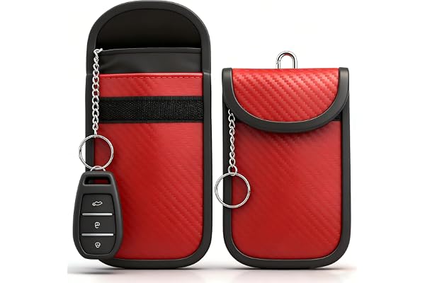 Faraday Bag for Key Fob, [2 Pack] Diyife Car Key RFID Signal Blocking Pouch with Hook Securing Keyring, Waterproof Faraday Ke