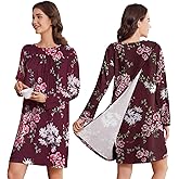 Deyeek Hospital Gowns for Women Open Back Dress Long Sleeve Post Surgery Tear Away Adaptive Nightgowns Dialysis Clothing