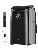 DREO Portable Air Conditioners, 12000 BTU ASHRAE (8000 BTU DOE) Smart AC Unit for Room with Drainage-free Cooling, APP/Voice/Remote, Fan & Dehumidifier, Quiet Standing AC for Bedroom, AC515S New