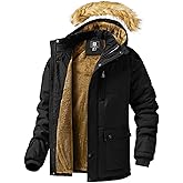 Junggley Men's Winter Jacket Mountain Windproof Hiking Hooded Warm Snow Coat Multi Pockets