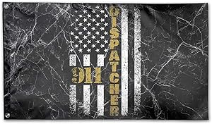 OnlyZhao Thin Yellow Line 911 Dispatcher Flag 3' X 5' Ft Indoor Outdoor Single-Layer Banner Breeze Yard Garden Flag Gift