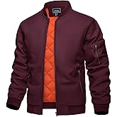 KEFITEVD Bomber Jacket Men Winter Coats Full Zip Windbreaker Mens Jackets Casual Work Coats