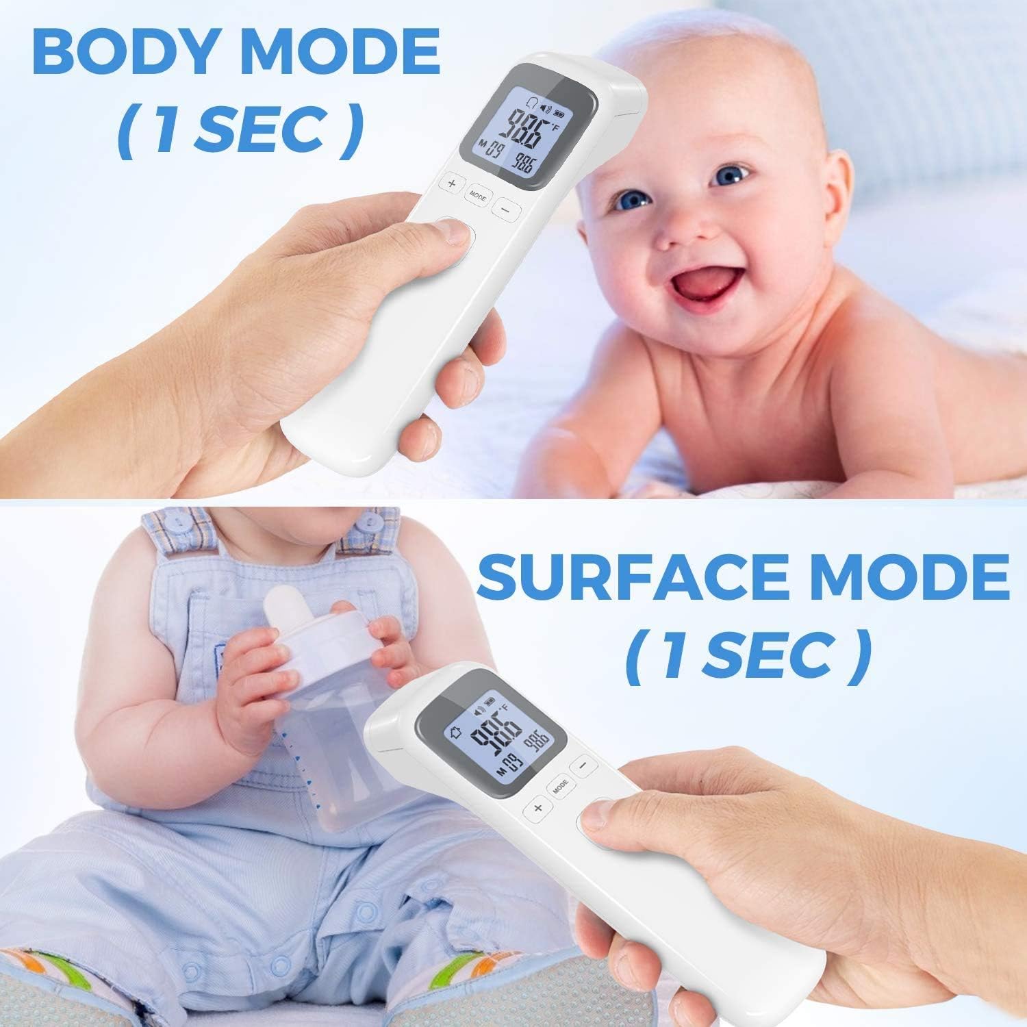 Thermometer for Fever, No-Touch Forehead Thermometer with Object Mode Function,Fever Alert and 32 Set Memory Recall,Best Care Thermometer for Adults and Baby Kids: Health & Personal Care