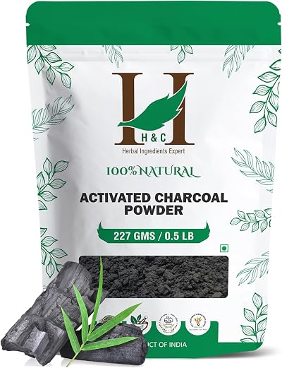 H&C Activated Charcoal Powder 227 Grams Pack Brand Herbal Ingredients Expert