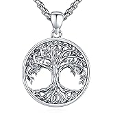 LOOVE Tree of Life Necklace Sterling Silver Crystal Abalone Shell Tree Pendant with Heart Family Tree Jewelry for Women Mother's Day Gifts
