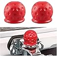 Gasedin 2 PCS Trailer Ball Cover, 2 Inch ID Waterproof Towing Hitch Ball Protector, Dustproof Tow Ball Sleeve Cap Replacement for RV/Truck/Boat, Universal Car Accessories (Red)