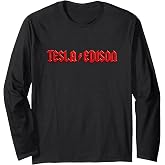Threadless Nicebleed Tesla Vs. Edison Graphic Long Sleeve T-Shirt