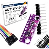 4PCS ADS1115 16-Bit ADC Modules, 4-Channel I2C A/D Converter | Programmable gain amplifier, Compatible with Arduino, Raspberry Pi and ESP32