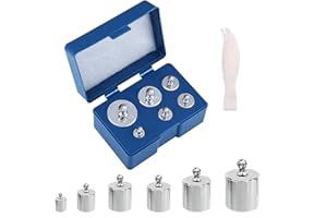 GIAPINST Calibration Weights 6Pcs 5g 10g 2x20g 50g 100g Grams Weights Precision Steel Scale Calibration Set with Tweezers for Balance Digital Jewelry Scale (205g)