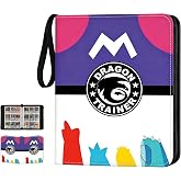 9-Pocket Trading Card Binder with Zipper &ndash; 3-Ring Card Album with 50 Removable Top-Loading Sleeves, 900 Card Slots, PU Leather TCG/MTG Sports Card Storage &amp; Display Organizer