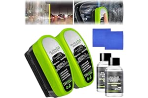 Gtyuoo Automotive Oil Film Cleaning Brush for Car Windows,Upgrade 2.0 Clear Vision Glass Cleaner, Car Windshield Cleaner Tool,Universal Cleaning Wipe Board (2PCS)