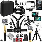 Gurmoir Accessory Kit with 60M Waterproof Case for Go Pro Hero 13 12 11 10 9 Black. Underwater Diving Housing Floating Hand G