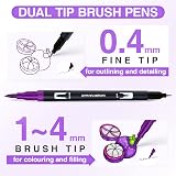 APOGO Dual Tip Brush Pens 24 Color Set for Adult Colouring Journal Calligraphy view 2