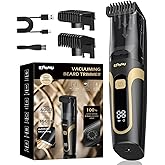 ENSSU Vacuum Beard Trimmer for Men, Rechargeable Electric Men Beard Trimmers with 2 Combs, 1-20mm Adjustable Length Dial, Waterproof Cordless Mustache Trimmer for Face, Stubble