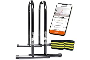 Lebert EQualizer Black XXL Total Body Strengthener, Portable Dip Station for Full Bodyweight Training, Includes Hip Resistanc