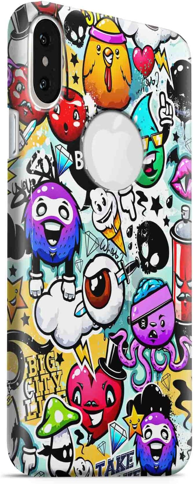 Cover Affair Funky/Cool/Funny Cartoon Printed Designer Slim Light Weight Back Cover Case Compatible with Apple iPhone X/iPhone Xs