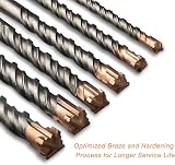 Meccion SDS Plus Hammer Drill Bits 8mm x 160mm 2pcs Tungsten Cross Tip view 4