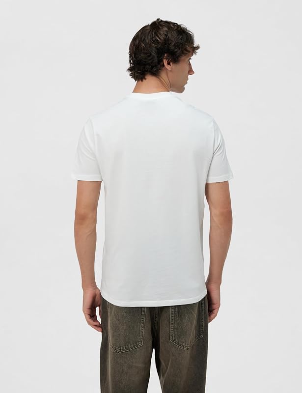 Men's One Block up, rubbered and Satin Logo T-Shirt,White,L