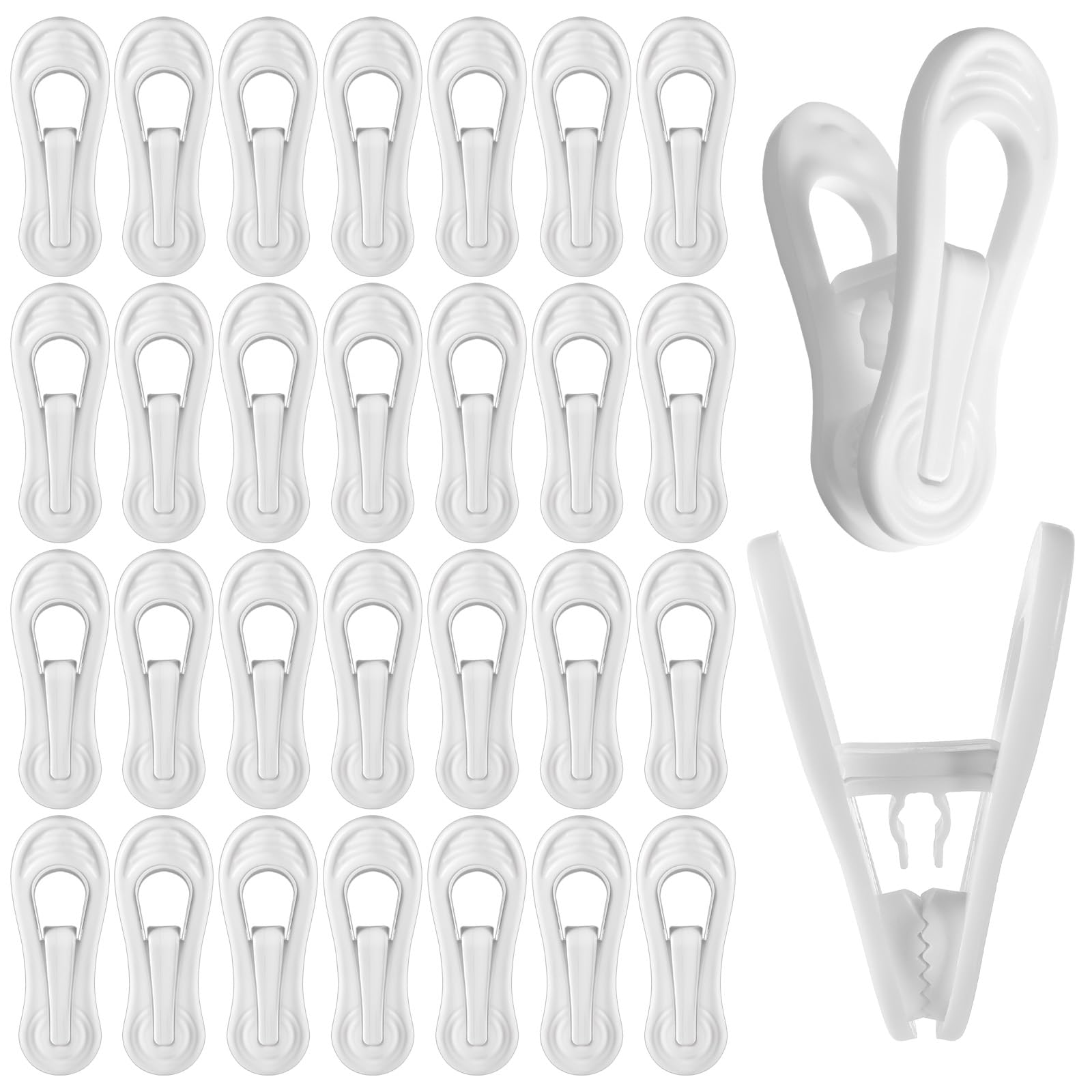 Photo 1 of 100 Pack White Plastic Hanger Clips for Baby Clothes Hanger Clips- 2.75 Inch Multi-Purpose Hangers Clip for Pants