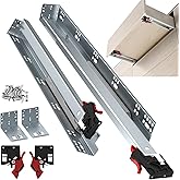 ToBeGreat 1 Pair Undermount Drawer Slides 12 Inch 80 lb Load Capacity Soft Close Full Extension Ball Bearing Hidden Bottom Mount Rails Locking Devices Concealed Runners(with Bracket)