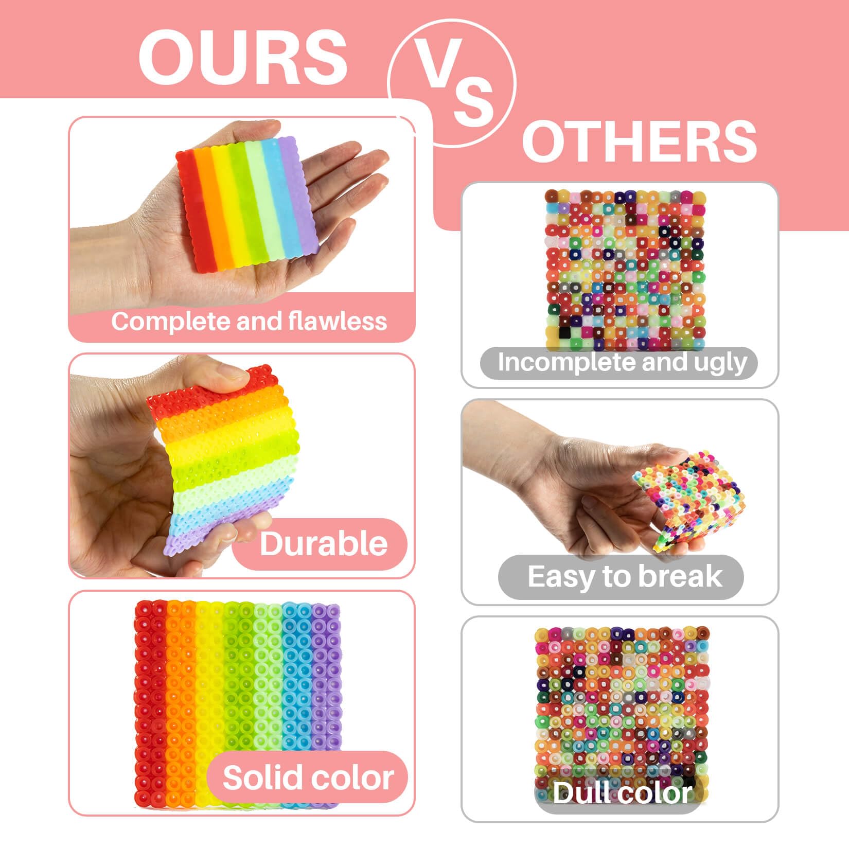 Sukh 5400+Pcs Fuse Beads - Fuse Beads Kit Melty Beads Kit Melting Beads Fuse Beads Bulk Iron Beads for Kids Crafts, Ideal for Boys and Girls Christmas Birthday Gifts Mix 24 Colors 5mm