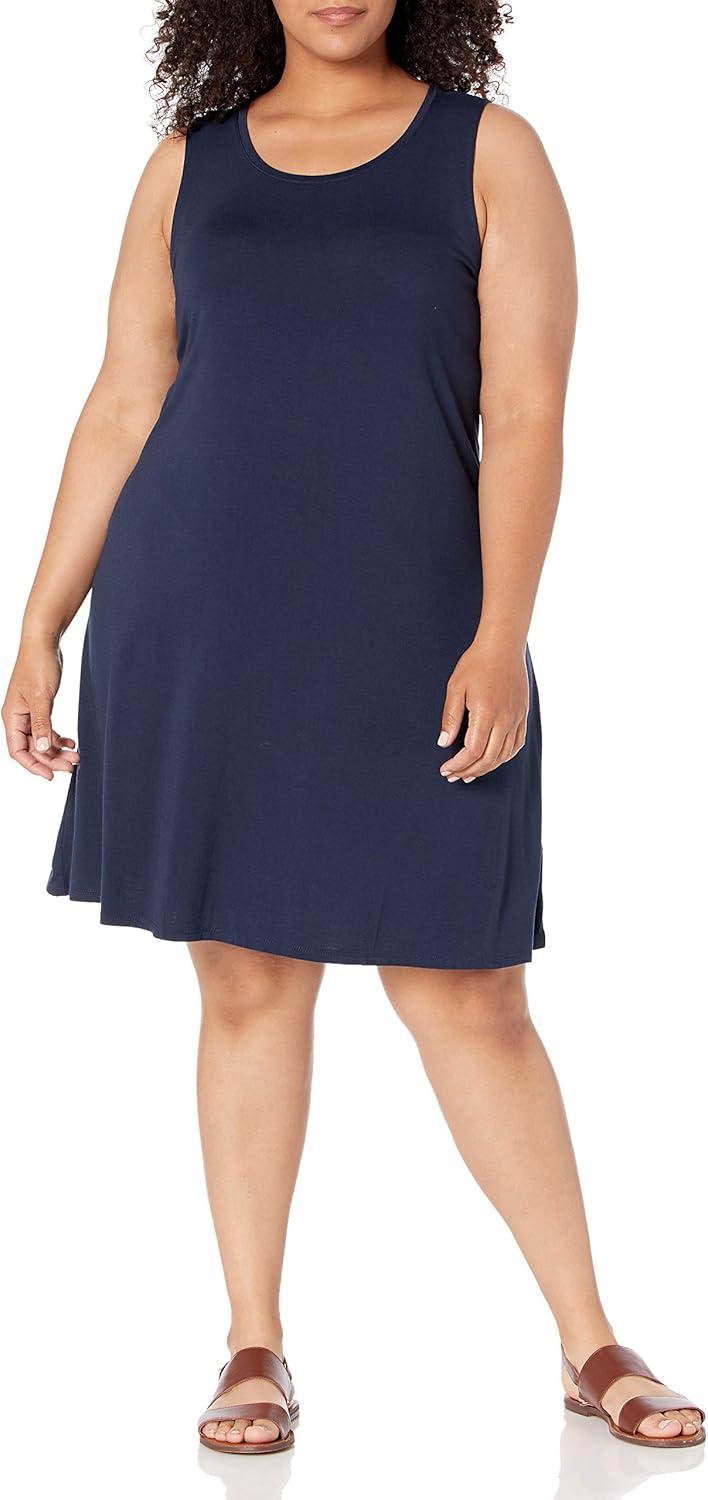 Amazon Essentials Plus Size Tank Swing Dress. Leichtes, ärmelloses Sommerkleidchen marineblau / navy. In den Größen von XL bis 6XL Bild 1