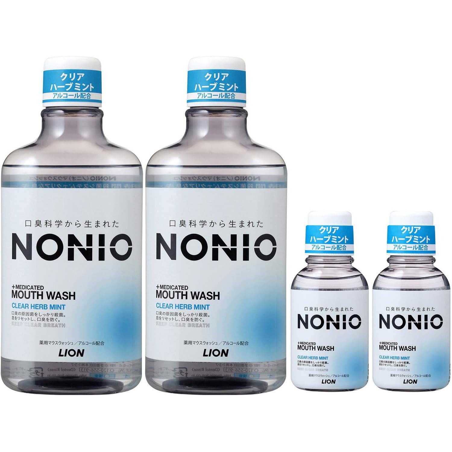 【Amazon.co.jp限定】 NONIO(ノニオ) 洗口液 口臭原因菌を殺菌 ミニリンス 600ml×2個ミニリンス+80ml×2個付き商品画像