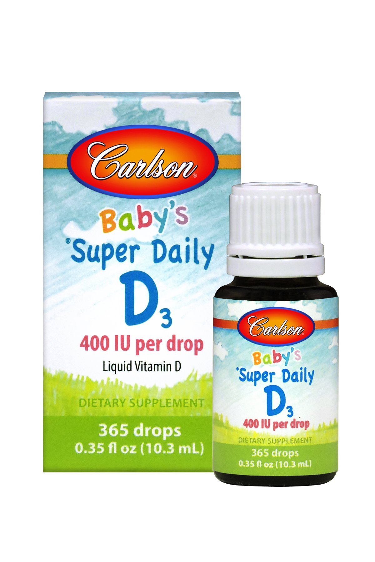 Carlson Baby's Super Daily D3 400 IU (10 mcg), Natural Vitamin D3 Drops
