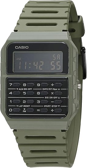 Casio Data Bank Quarzuhr Mit Armband Aus Kunstharz Grun 24 1 Modell Ca 53wf 3bcf Amazon De Uhren