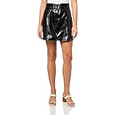 BOSS Women's Patent Leather Double Belt Mini Skirt