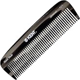 Kent 12T Black Graphite Pocket Comb - Handmade Wide Tooth Hair Comb for Men, Women, and Kids - Travel, Beard, and Mustache Comb - Saw Cut and Hand Polished Made in England
