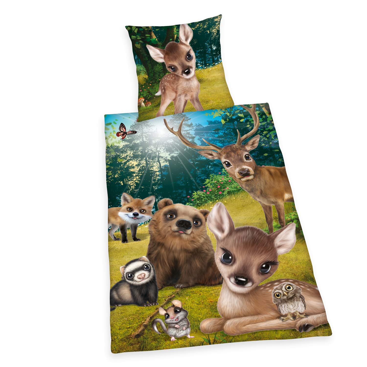 Herding Bedding Set, Cotton, Multicoloured, 80 x 80 cm, 135 x 200 cm